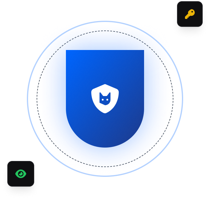 Layered security shield visualization